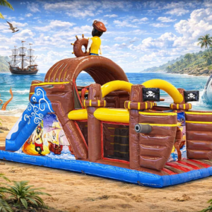 Location parcours gonflable bateau pirate