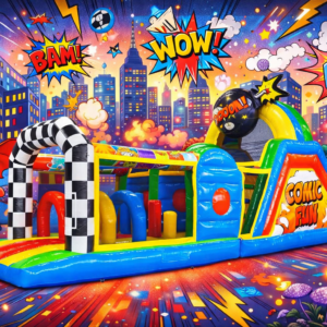 Location parcours gonflable comic run nantes