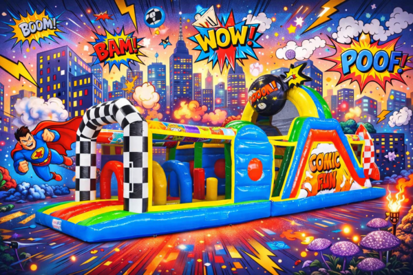 Location parcours gonflable comic run nantes