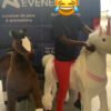 location poney mécanique adulte poney licorne XXL animation poney mécanique événement poney adulte Archipel Événement location duo poney mécanique