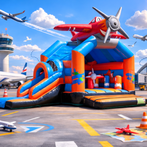 Location chateau gonflable multifun avion