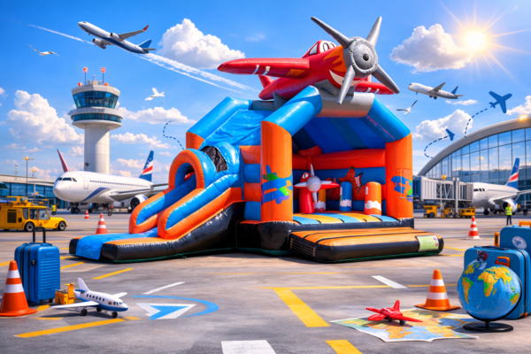 Location chateau gonflable multifun avion