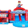 location château gonflable pompiers, Multiplay Pompiers double toboggan, jeux gonflables enfants, château gonflable avec toboggan, location château gonflable événement