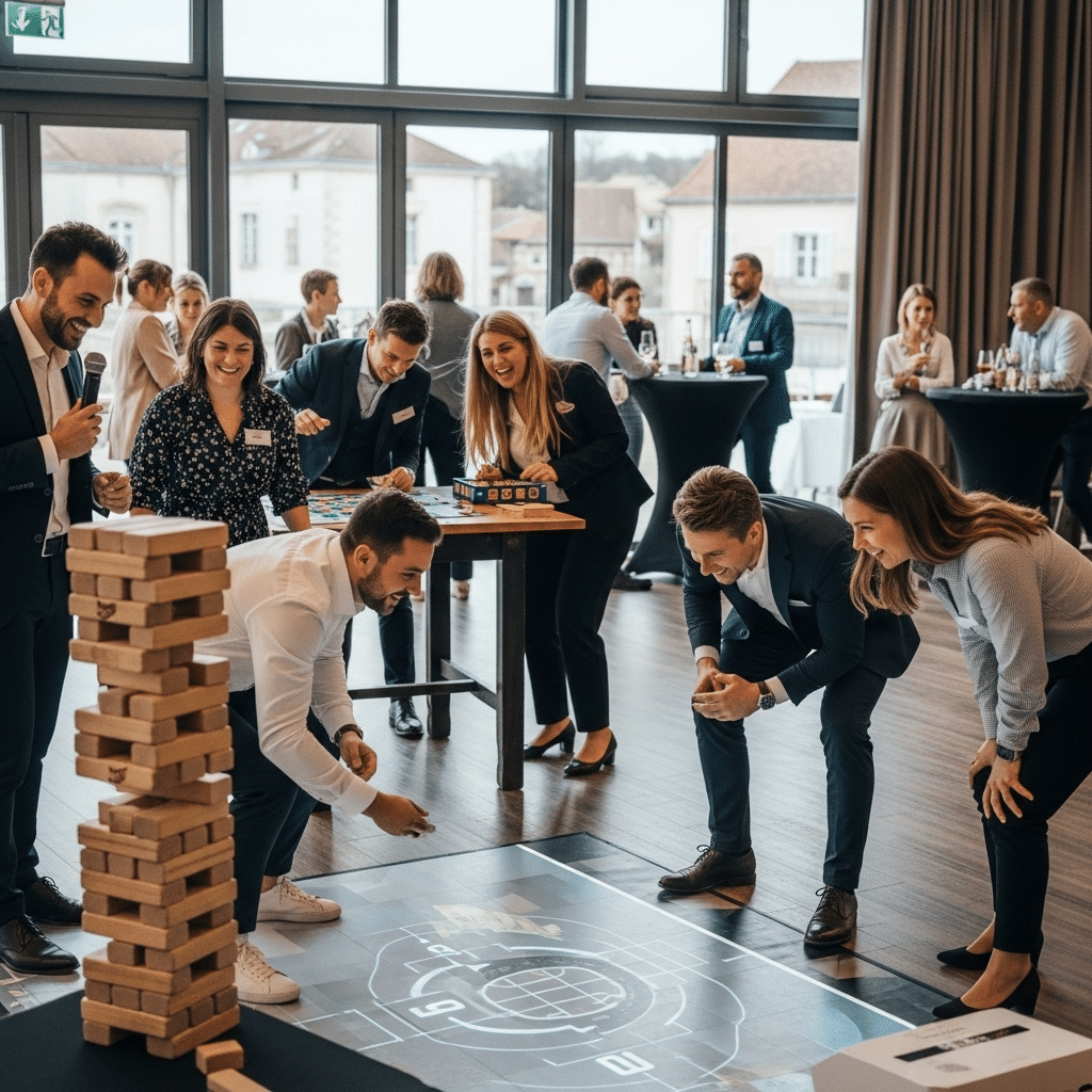 illustration de Comment organiser une fête d'entreprise réussie à CHANTELOUP grâce aux jeux et animations