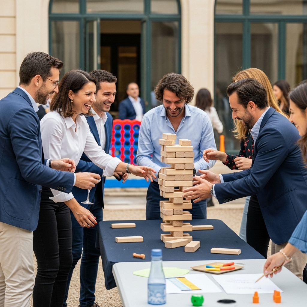 illustration de Organiser une fête d’entreprise réussie à ÉTRELLES grâce aux animations ludiques