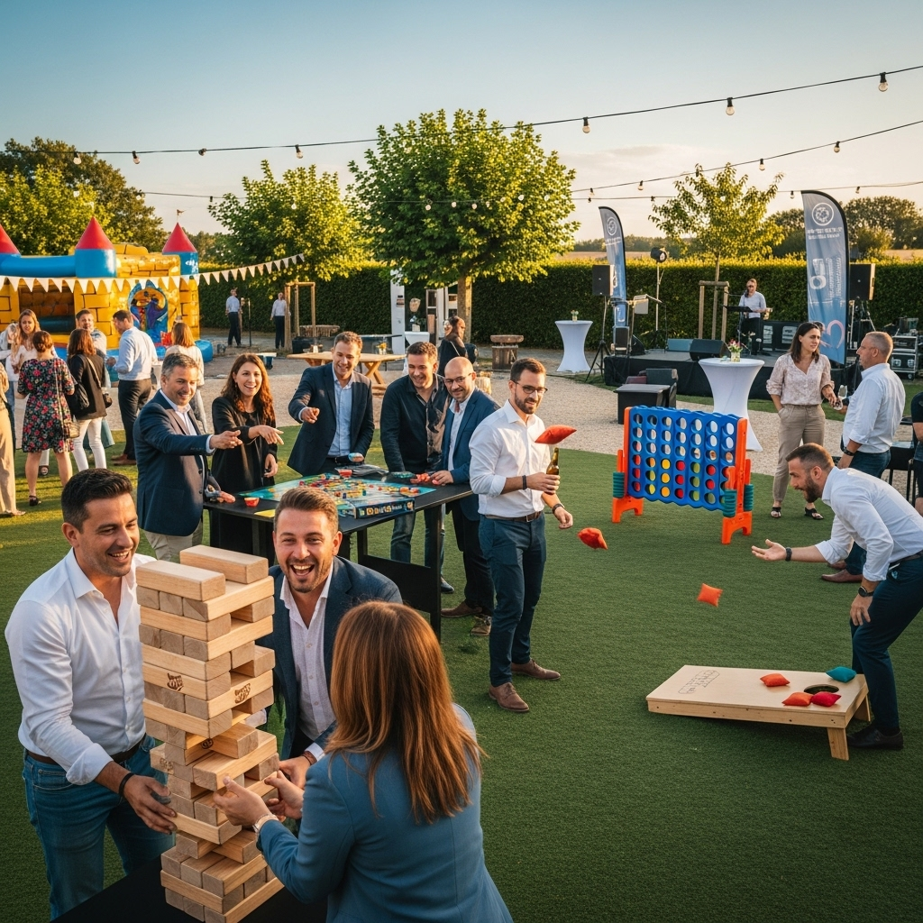 illustration de Comment organiser une fête d'entreprise réussie à Gosné grâce aux jeux et animations