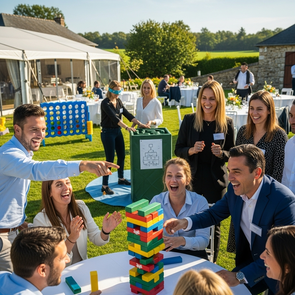 illustration de Organiser une fête d'entreprise réussie à Lieuron : idées de jeux et animations pour fédérer vos équipes