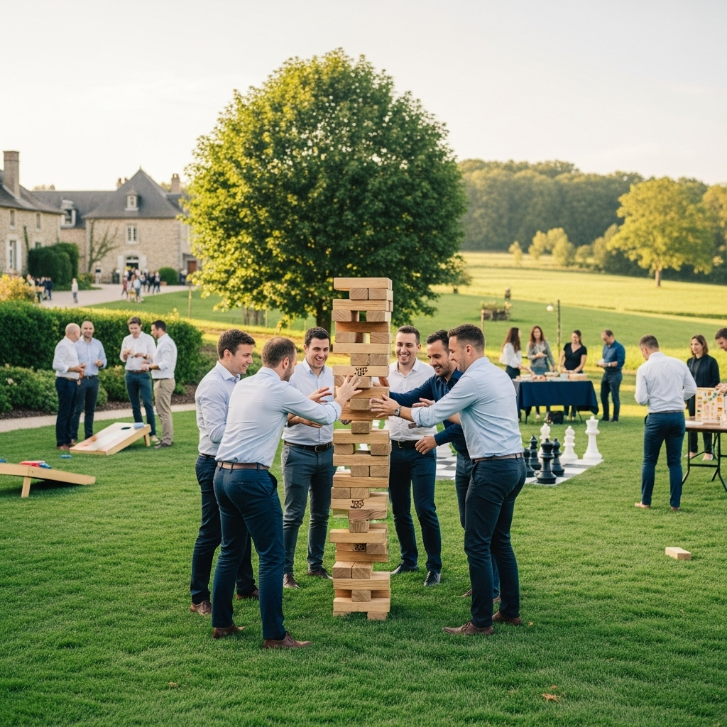illustration de Organiser une fête d’entreprise réussie à SAINT-MACAIRE-DU-BOIS grâce aux jeux et animations