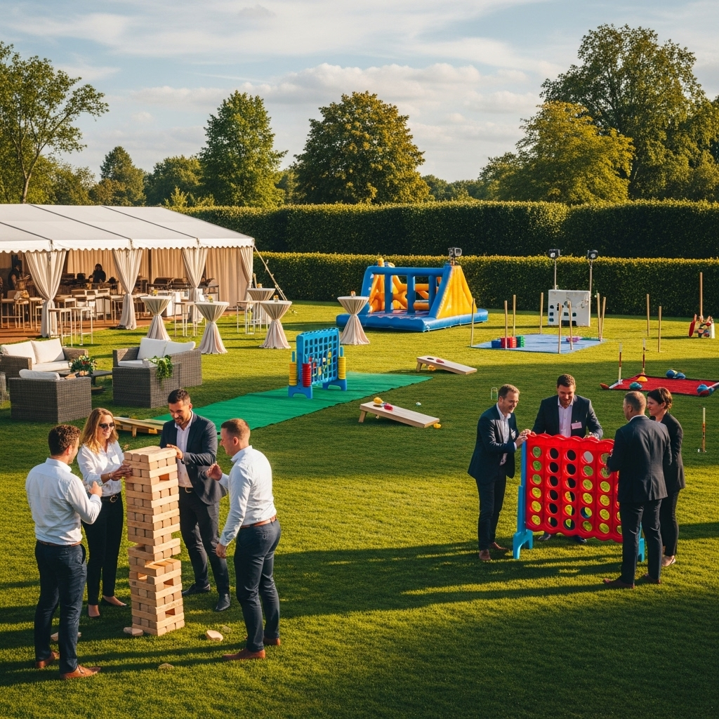 illustration de Organiser une fête d'entreprise réussie à Saint-Denis-la-Chevasse : idées d'animations et location de jeux pour fédérer vos équipes