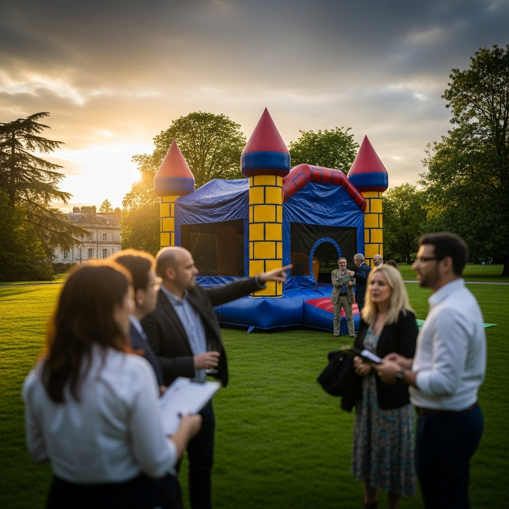 illustration de 10 questions à poser avant de louer un château gonflable