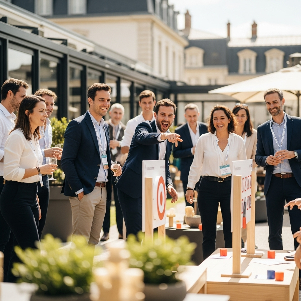 illustration de Organiser une fête d'entreprise réussie à LES LUCS-SUR-BOULOGNE : guide complet des animations et jeux