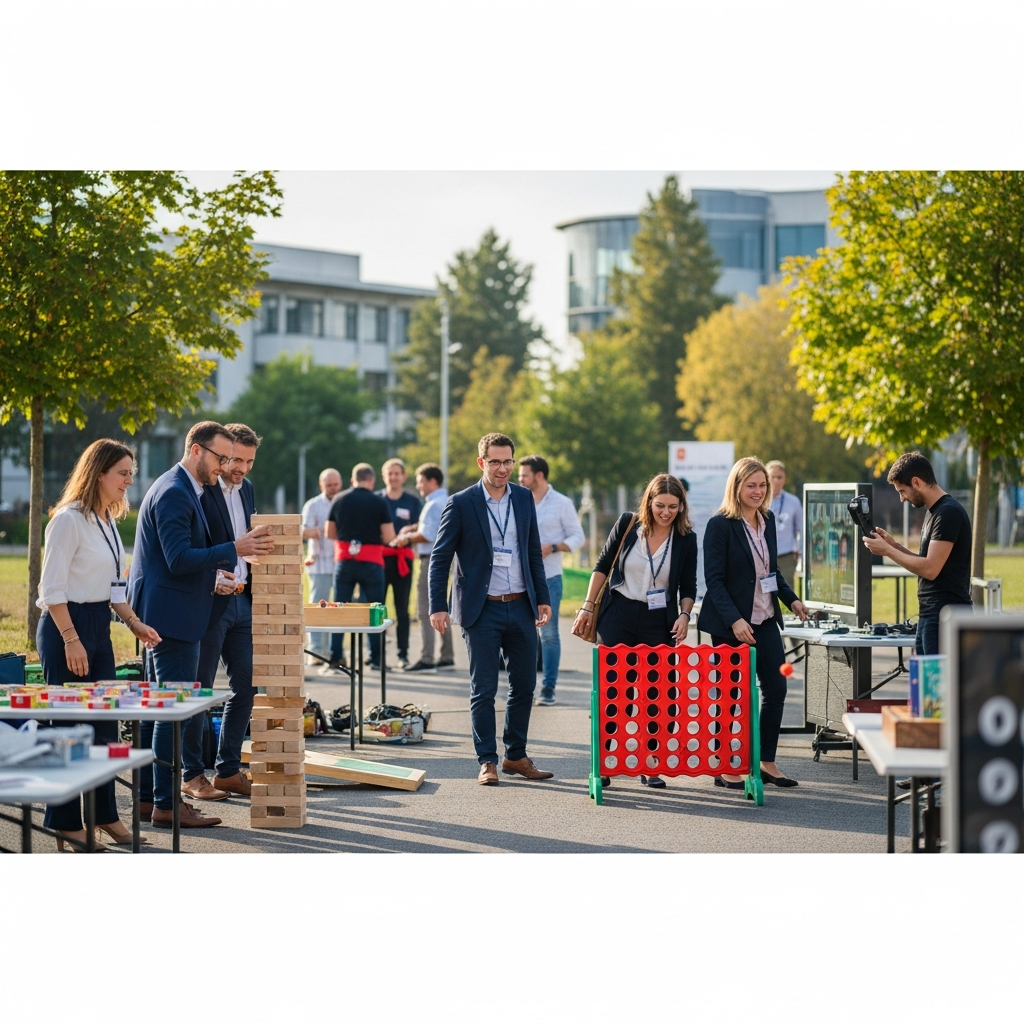 illustration de Comment organiser une fête d'entreprise réussie à Cheix-en-Retz grâce aux jeux et animations