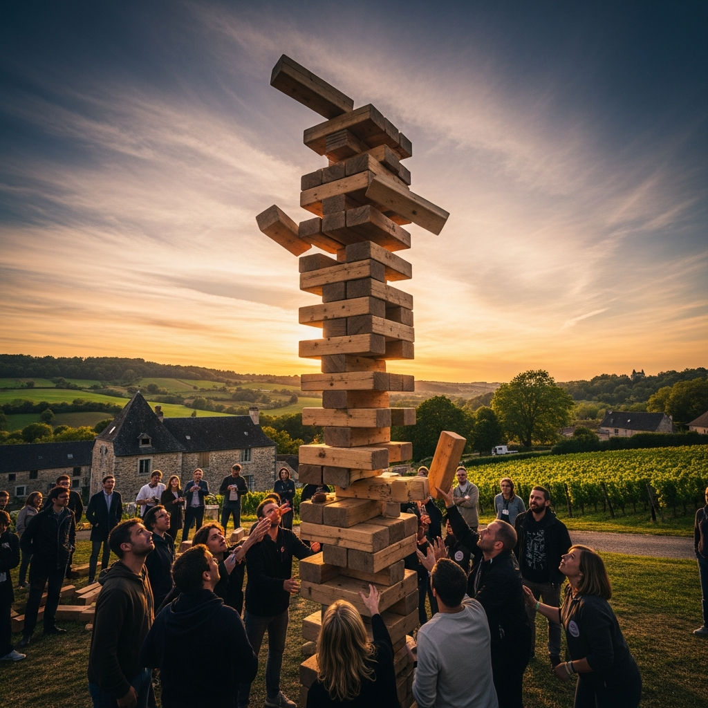 illustration de Location Tour infernale géante : le jeu XXL pour vos événements en Ouest de la France