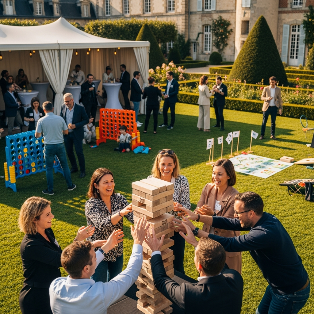 illustration de Organiser une fête d’entreprise réussie à CHÂTILLON-EN-VENDELAIS : guide complet des animations et jeux