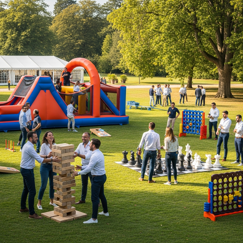 illustration de Organiser une fête d'entreprise réussie à Blain : idées d'animations et location de jeux pour fédérer vos équipes