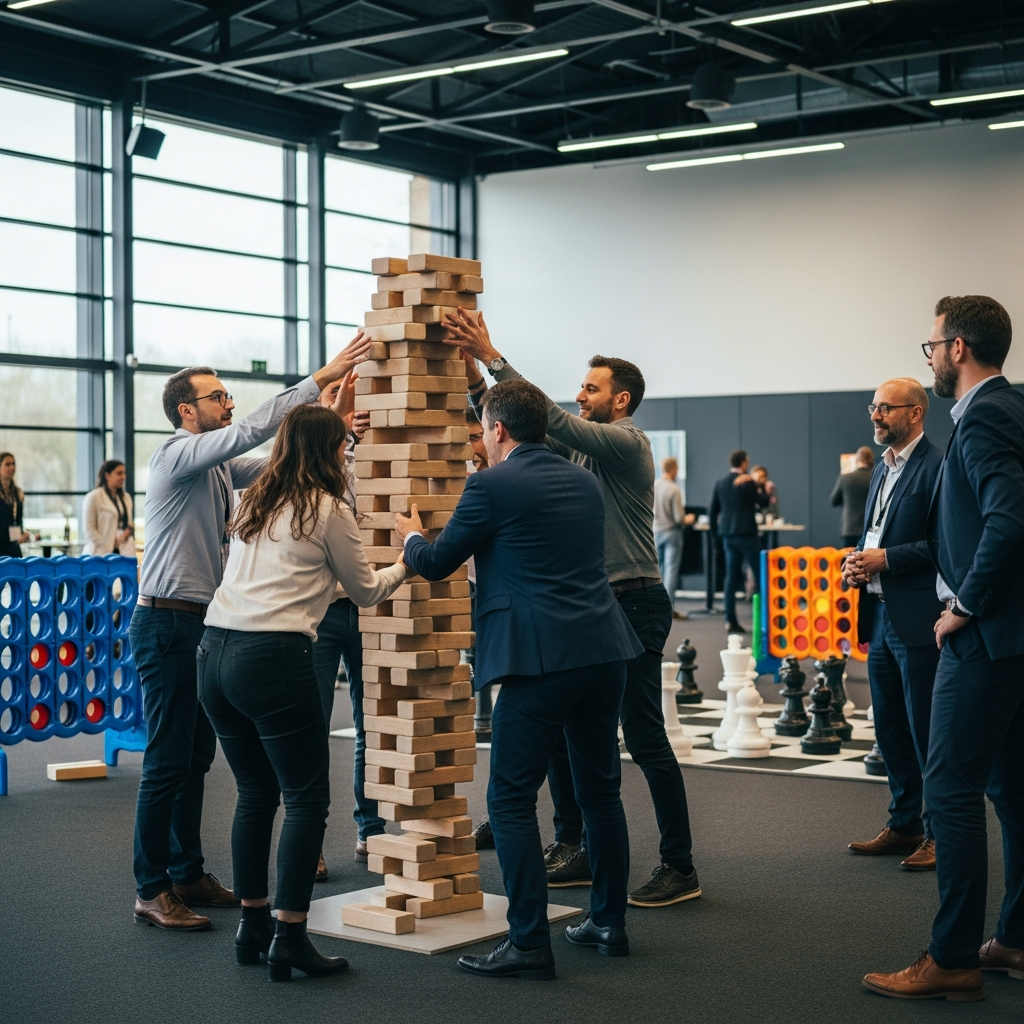 illustration de Jeux XXL pour événements professionnels : dynamisez vos séminaires, team-buildings et salons dans l’Ouest