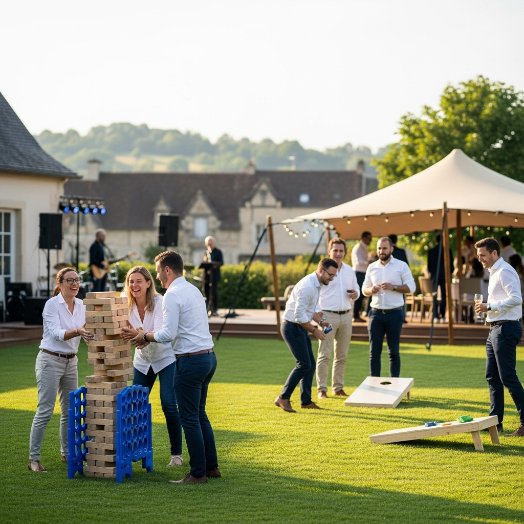 illustration de Organiser une fête d’entreprise réussie à La Chapelle-Thouarault : idées d’animations et location de jeux