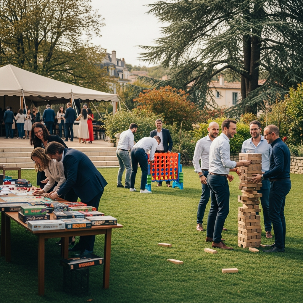 illustration de Organiser une fête d’entreprise réussie à SAINT-ÉTIENNE-DE-MONTLUC : idées d’animations et location de jeux pour fédérer vos équipes