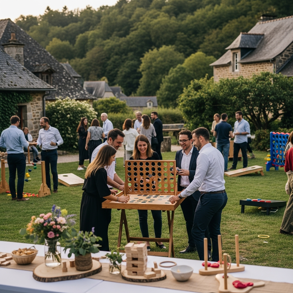 illustration de Fête d'entreprise réussie à Paimpont : comment créer un événement convivial et ludique avec des jeux