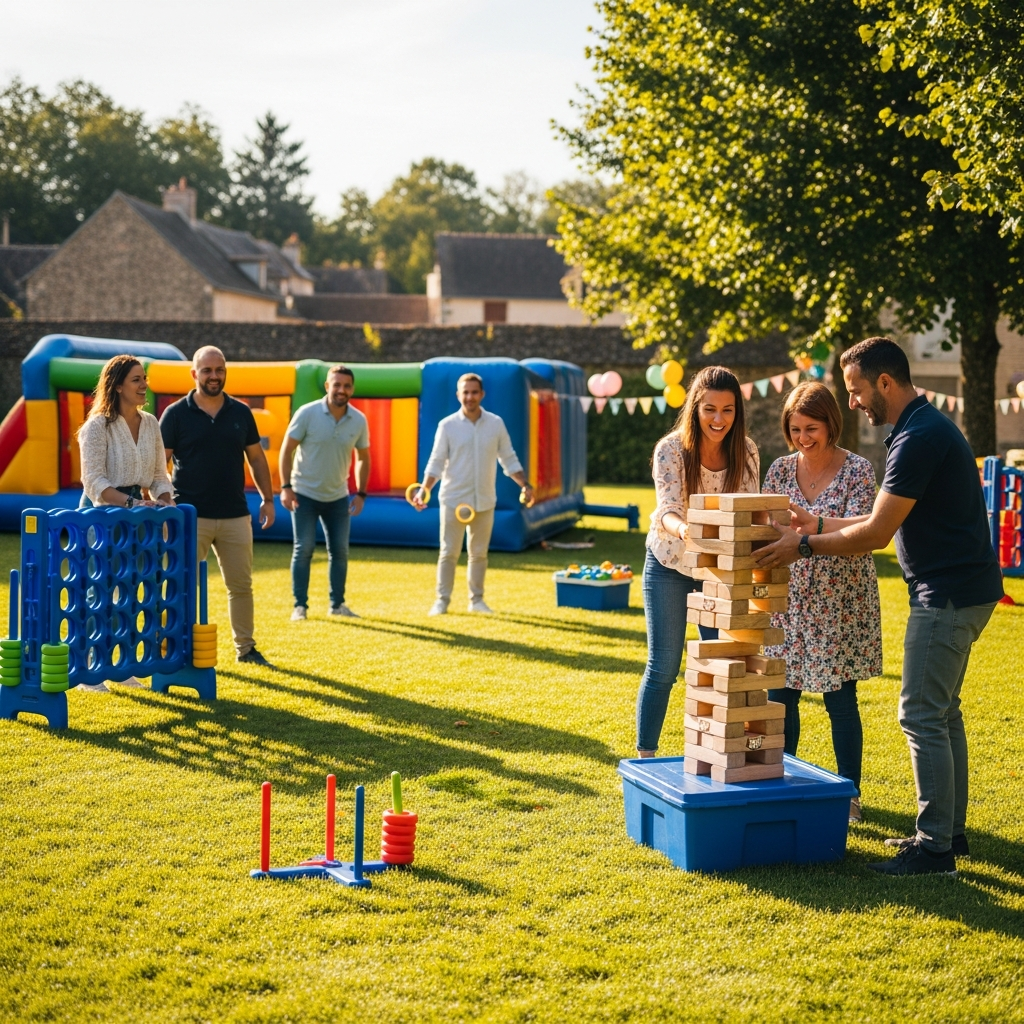 illustration de Organiser une fête d'anniversaire familiale réussie à LA CHAPELLE-HEULIN : guide pratique pour la location de jeux