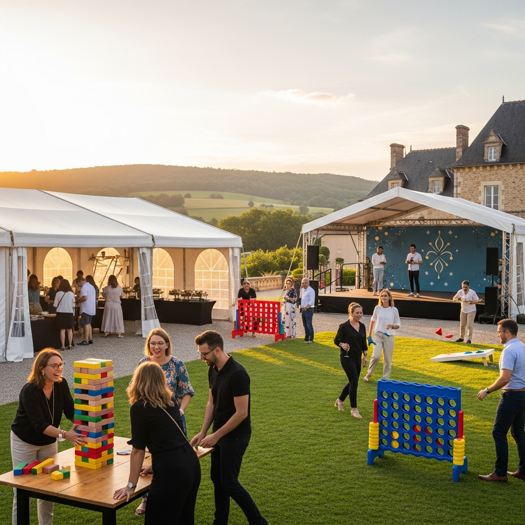 illustration de Organiser une fête inoubliable à Saint-Séglin : idées d'animations et location de jeux pour tous les événements