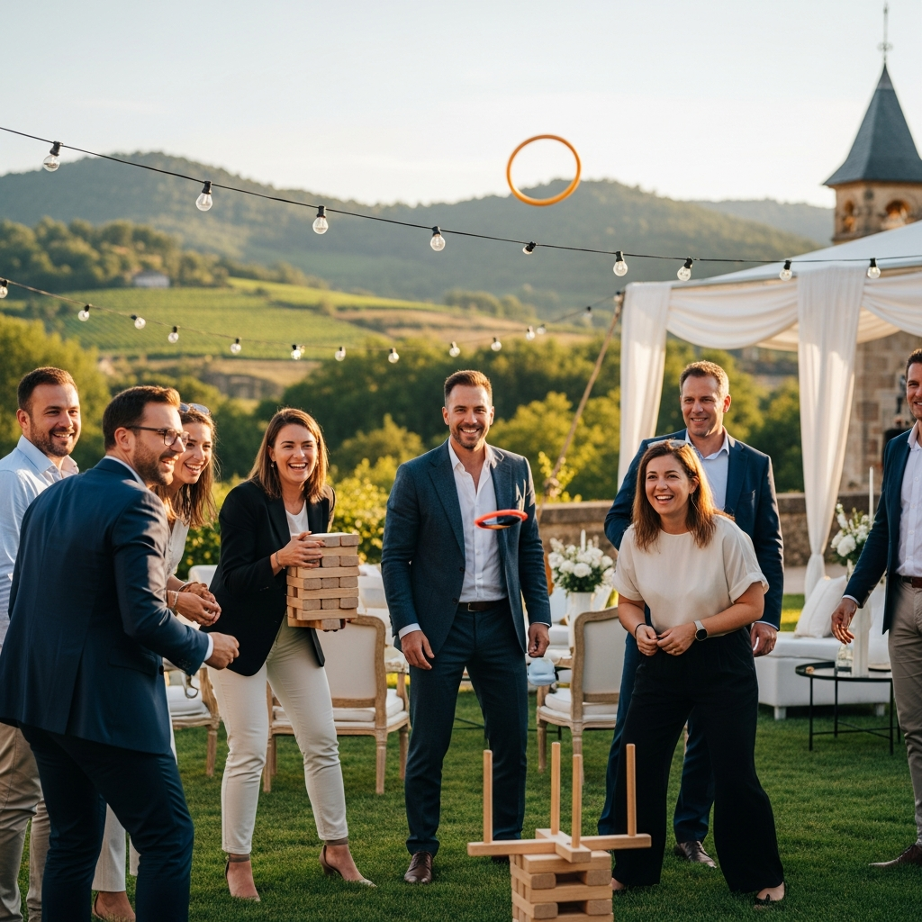 illustration de Comment organiser une fête d’entreprise réussie à CHÂTEAU-GUIBERT grâce aux jeux et animations