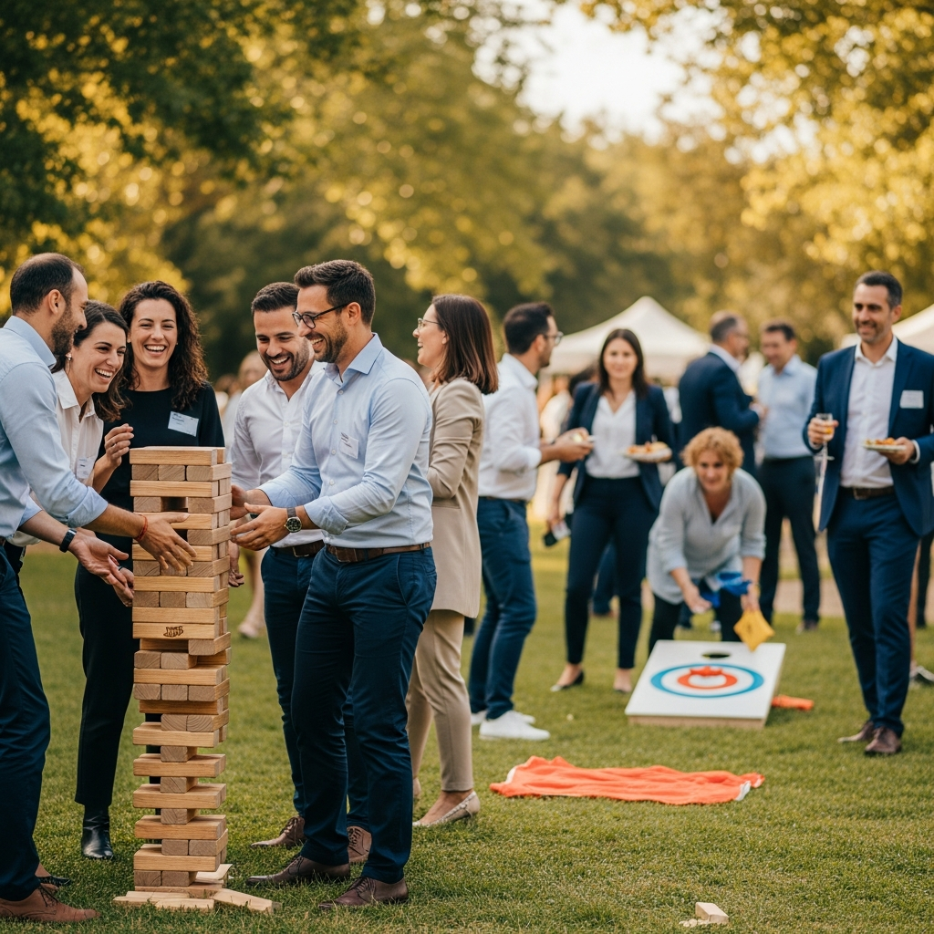 illustration de Organiser la fête d'entreprise idéale à Venansault : jeux, animations et conseils pratiques