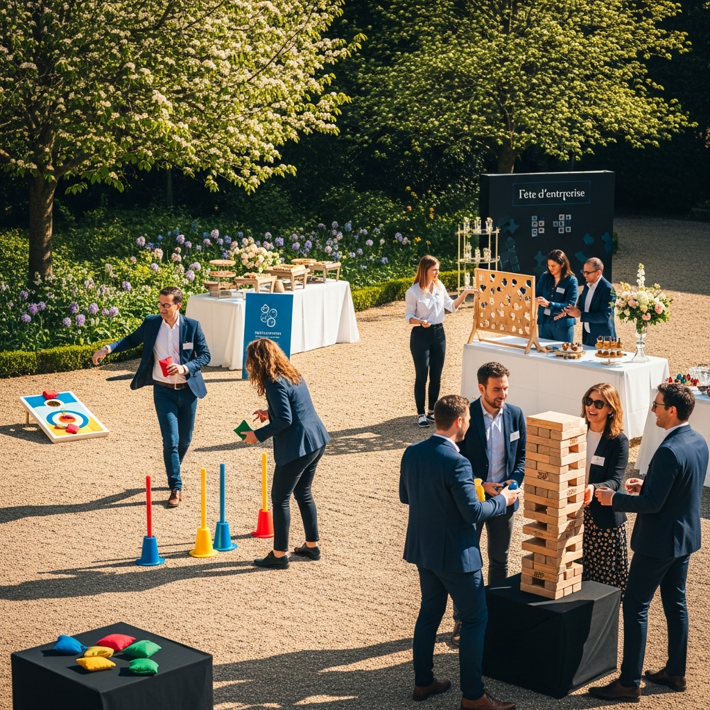 illustration de Fête d'entreprise réussie à CHANVERRIE : guide complet pour animer votre événement avec des jeux et des animations