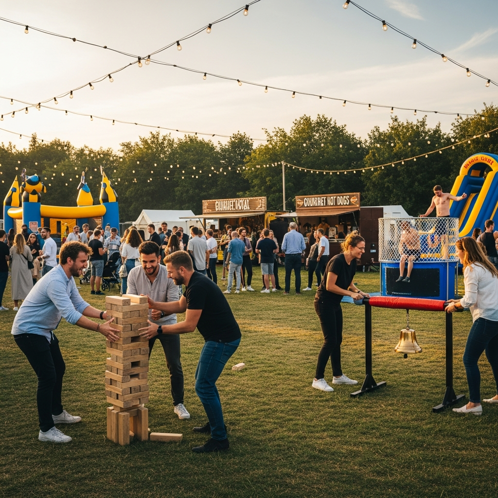 illustration de Le guide complet pour réussir votre kermesse adultes : idées de jeux et location d'animations