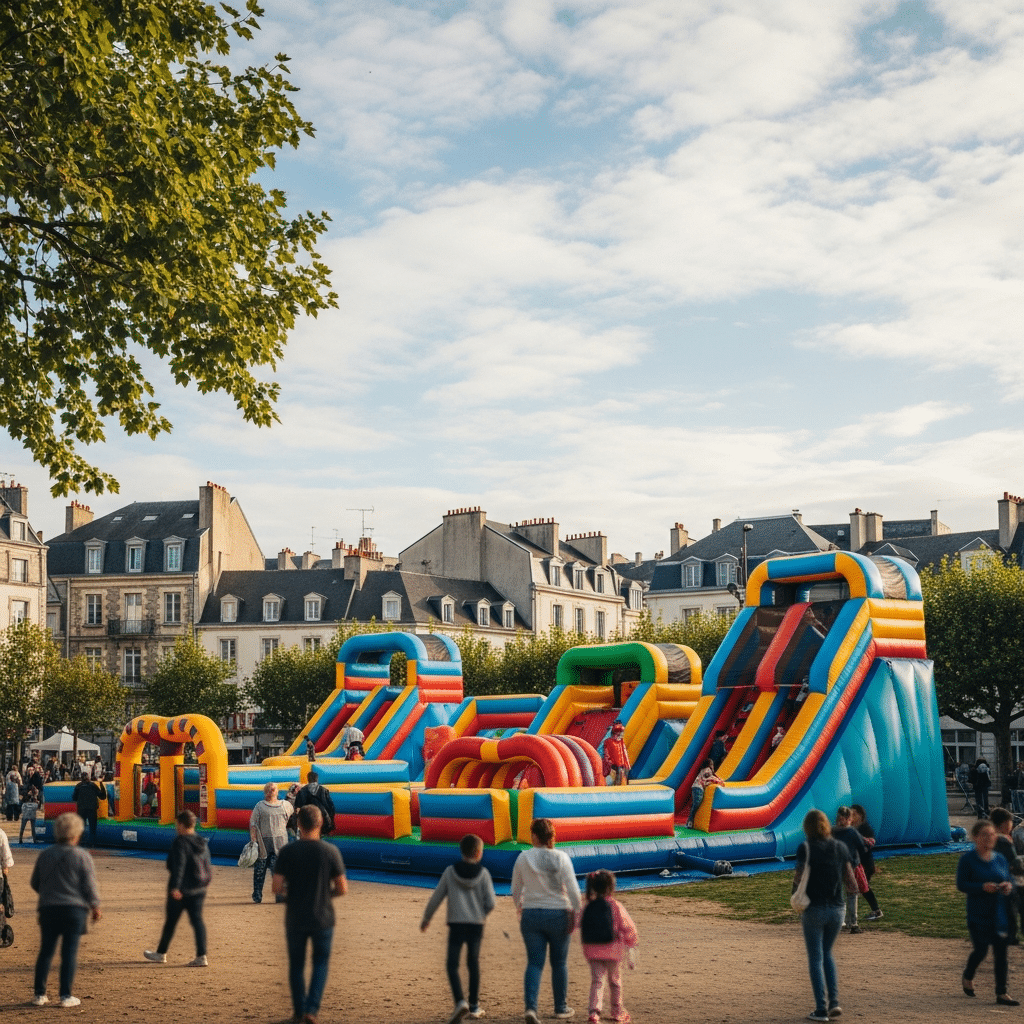 illustration de Location structure gonflable Nantes (44) : le guide local pour particuliers et pros