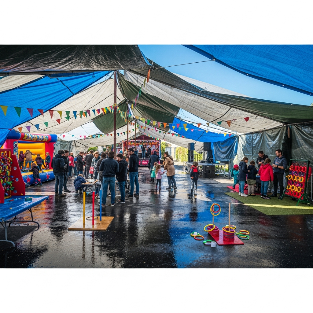 illustration de La kermesse de Sophie : pluie, 350 m² et une solution improvisée